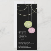 Invitation longtemps lanternes roses du Livre vert 4x9 (Dos)