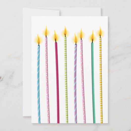 Invitation Longue bougie colorée Anniversaire Modèle (Devant)