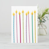 Invitation Longue bougie colorée Anniversaire Modèle (Debout devant)