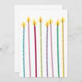 Invitation Longue bougie colorée Anniversaire Modèle (Devant / Derrière)
