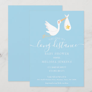 Invitation Longue Distance Douche Par Courrier Cigogne Star B