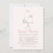 Invitation Longue distance Douche virtuelle Pink Pram Cake (Devant)