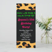 Invitation longue noire à motif animalier léopard  (Debout devant)