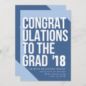 INVITATION LONGUE OMBRE FÉLICITATIONS À LA MARINE GRAD (Devant / Derrière)