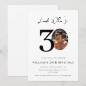 Invitation Look Who's 30 Birthday Modern Simple Photo  (Devant / Derrière)