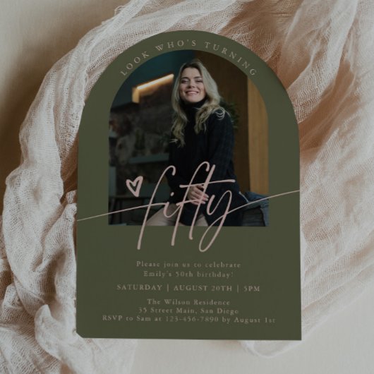 Invitation Look Who's 50 | Script Arch 50th Birthday Party