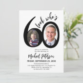 Invitation Look who's 60 modern photo 60th birthday party (Debout devant)