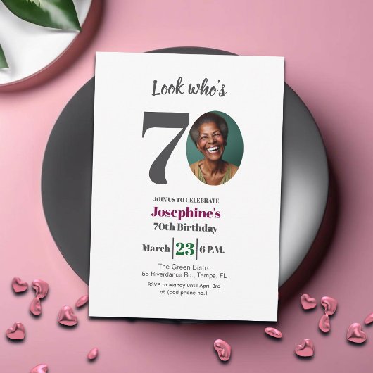 Invitation Look who's 70! Birthday Party Photo