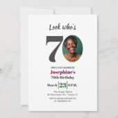 Invitation Look who's 70! Birthday Party Photo (Devant)