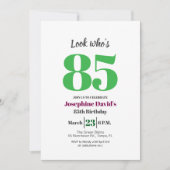 Invitation Look who's 85! Birthday Party Photo (Devant)