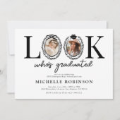 Invitation Look Whos Graduated Photo Graduation Party (Devant)