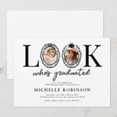 Invitation Look Whos Graduated Photo Graduation Party (Devant / Derrière)