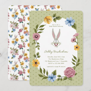 Invitation LOONEY TUNES™   BUGS BUNNY™ Baby Shower Floral