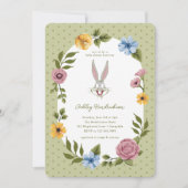 Invitation LOONEY TUNES™ | BUGS BUNNY™ Floral Baby Shower (Devant)