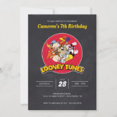Invitation LOONEY TUNES™ Caractère Groupe Tableau noir Annive (Devant)