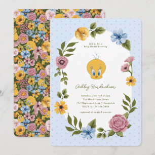 Invitation LOONEY TUNES™ TWEETY™ Baby Shower Floral