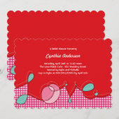 Invitation Loopy LOVE Plaids Bateau Chic Fête des mariées Par (Devant / Derrière)