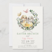 Invitation Lop Rabbit Bunny Chick Butterfly Easter Brunch (Devant)