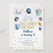 Invitation L'Or Bleu Galaxy De Cet Anniversaire Mondial (Devant)