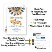 Invitation L'Or Bleu Ici Vient Le Baby shower Fils