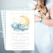 Invitation L'or bleu sur la lune bébé garçon douche Invitatio