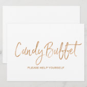 Invitation L'or élégant du signe | de mariage "de buffet de (Devant / Derrière)