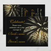 Invitation L'or Mariage de la fête (Devant / Derrière)