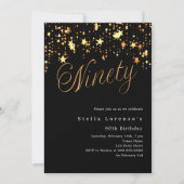 Invitation L'or noir étoiles luxe 90e anniversaire (Devant)