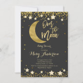 Invitation L'or noir sur le Baby shower de la lune (Devant)