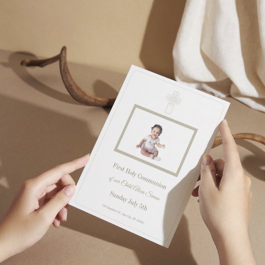 Invitation L'or personnalisé et la première sainte communion