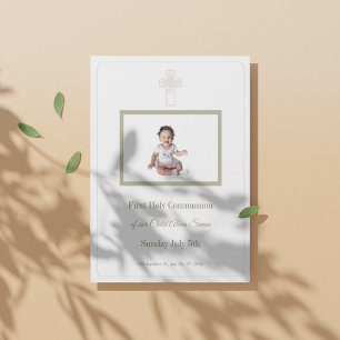 Invitation L'or personnalisé et la première sainte communion