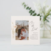 Invitation L'or romantique et des fleurs blanches (Debout devant)