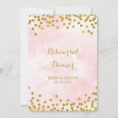 Invitation L'or rose d'aquarelle pointille le dîner de (Devant)