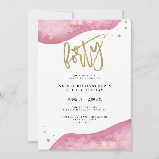 Invitation L'or rose de Geode et de Faux regardent le (Devant)