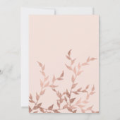 Invitation L'or rose moderne floral rougissent le 21ème (Dos)