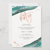 Invitation L'or rose turquoise de Geode et de Faux regardent (Devant)