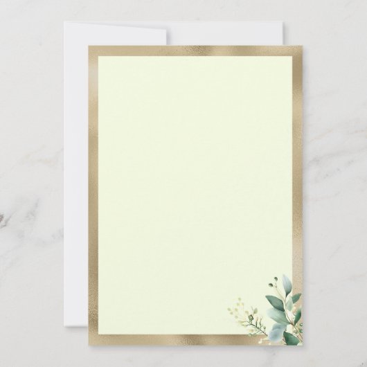Invitation L'or rustique menthe eucalyptus feuilles Enregistr (Dos)