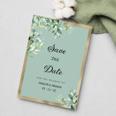 Invitation L'or rustique menthe eucalyptus feuilles Enregistr