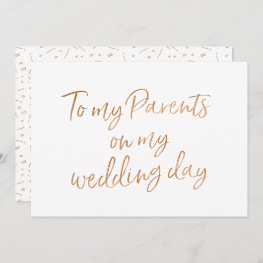 Invitation L'or s'est levé à mes parents (Devant / Derrière)