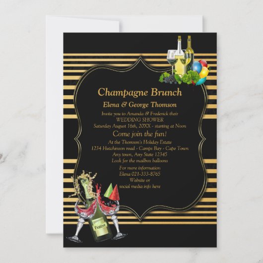 Invitation L'or sur le noir, annonce de Brunch art déco (Devant)
