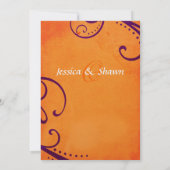 Invitation L'orange texturisée avec la prune tourbillonne (Dos)