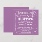 Invitation L'orchidée en pastel mangent la boisson soit (Devant / Derrière)