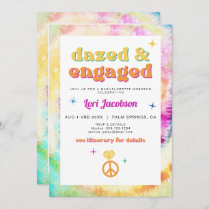 Invitation LORI Tie Dye Dazed Engagé les années 70 Retro Bach