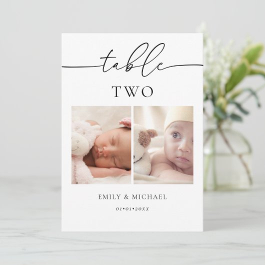 Invitation Lorsque Nous Étions Mariage Âge Numéro de la table (Debout devant)