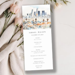 Invitation Los Angeles California Watercolor Wedding Programm