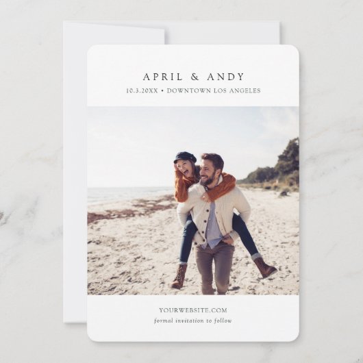 Invitation Los Angeles Mariage DTLA Enregistrer la date (Dos)