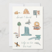 Invitation Los Angeles, sauvegardez la date avec dessins (Devant)