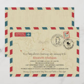 Invitation Los Angeles / SpAIN Airmail | Baby shower (Devant / Derrière)