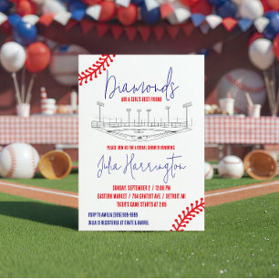 Invitation Losange de baseball, Meilleure amie de la fille Sh