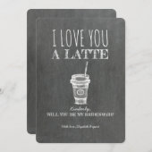 Invitation Lote You A Latte Funny Bridesmaid Proposition (Devant / Derrière)